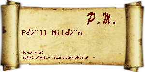 Páll Milán névjegykártya
