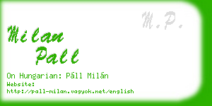 milan pall business card